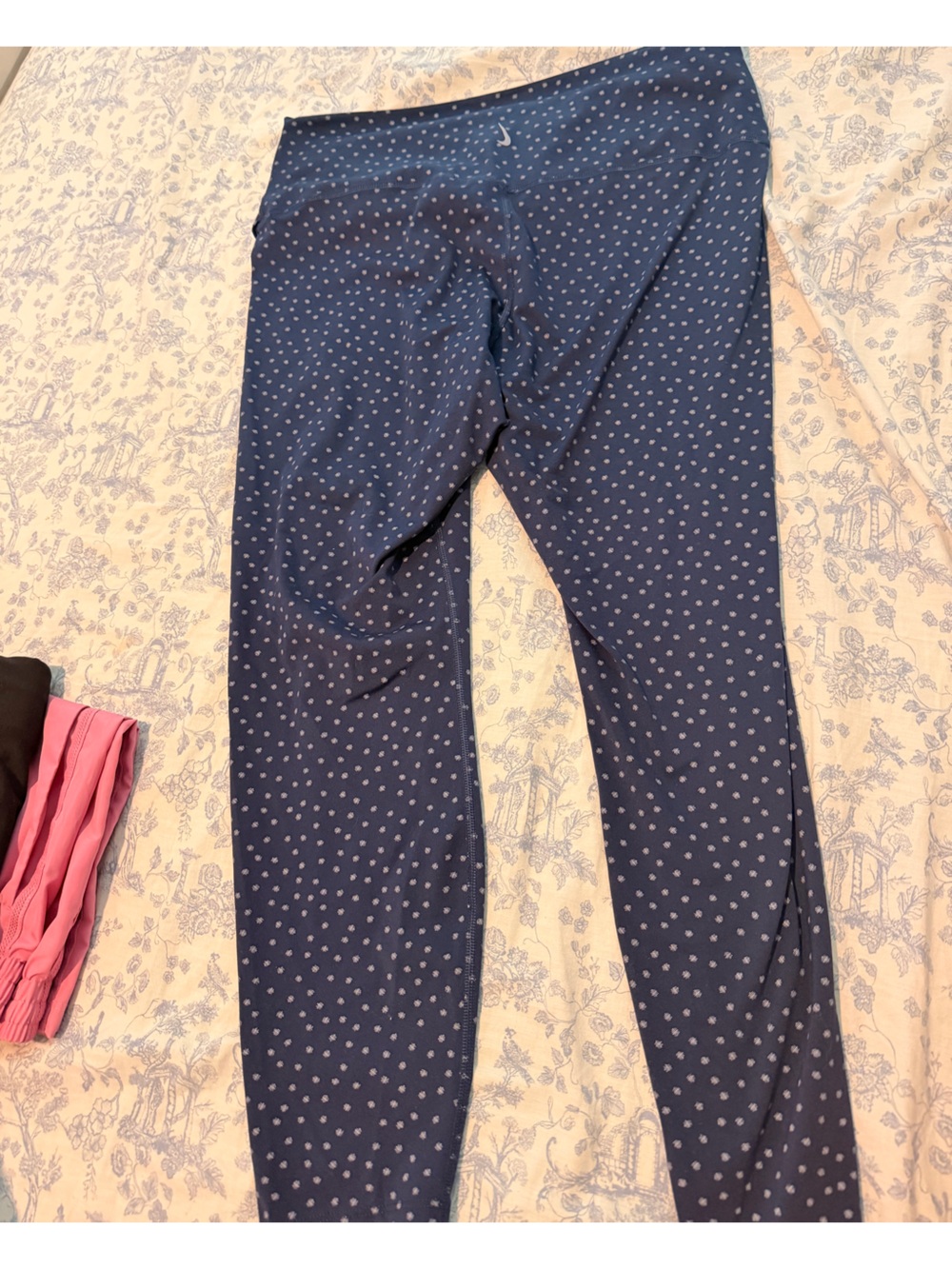 Nike Navy and White Dotted XL Dri-FIT Leggings